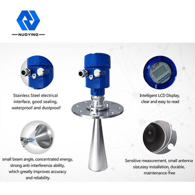 سعر جيد مقياس مستوى رادار 26GHz لخزان تخزين السوائل من النوع الصحي وحاويات عالية التآكل الانترنت