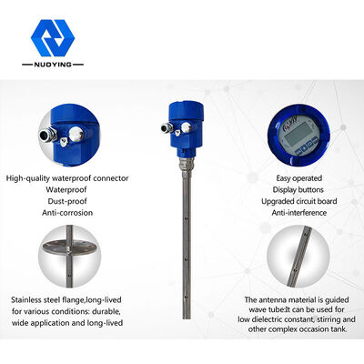 سعر جيد 1مقياس مستوى رادار الموجات الموجهة بـ.8GHz 6m مع مخرج 4-20mA / HART / Modbus ومسبار محوري لقياس مستوى السائل الانترنت